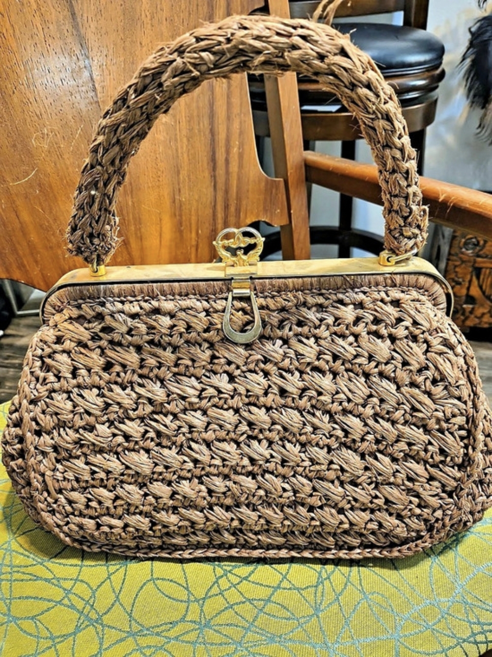 Vintage 1950's 1960's Ritter "It's In The Bag" Made In Italy Raffia Handbag